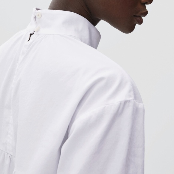 Everlane The Tiered Mockneck White Top Small - Picture 2 of 10